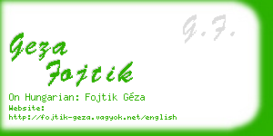 geza fojtik business card