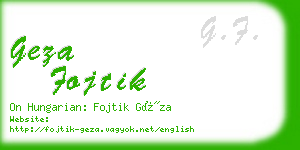geza fojtik business card